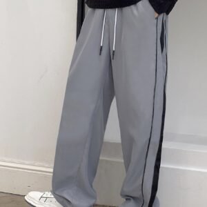 Men Contrast Side Seam Pants
