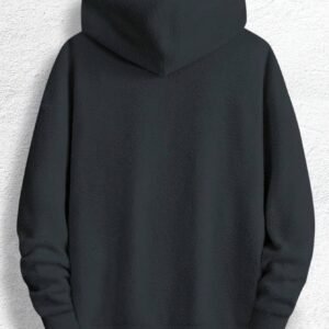 Homme Men Letter Patched Half Zip Oversize Teddy Sweatshirt - Dark Grey