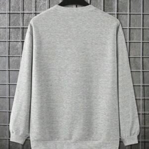 Loose Fit Men's Solid Color Drop Shoulder Sweatshirt - Grey