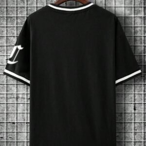 Men's Loose Fit Text Design Casual T-Shirt
