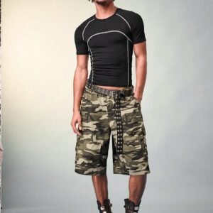 Men's Decorative Line Fitted Short Sleeve T-Shirt