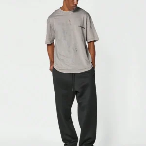 Washed Distressed Tee With Print