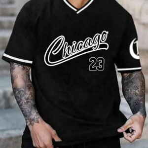 Men's Loose Fit Text Design Casual T-Shirt