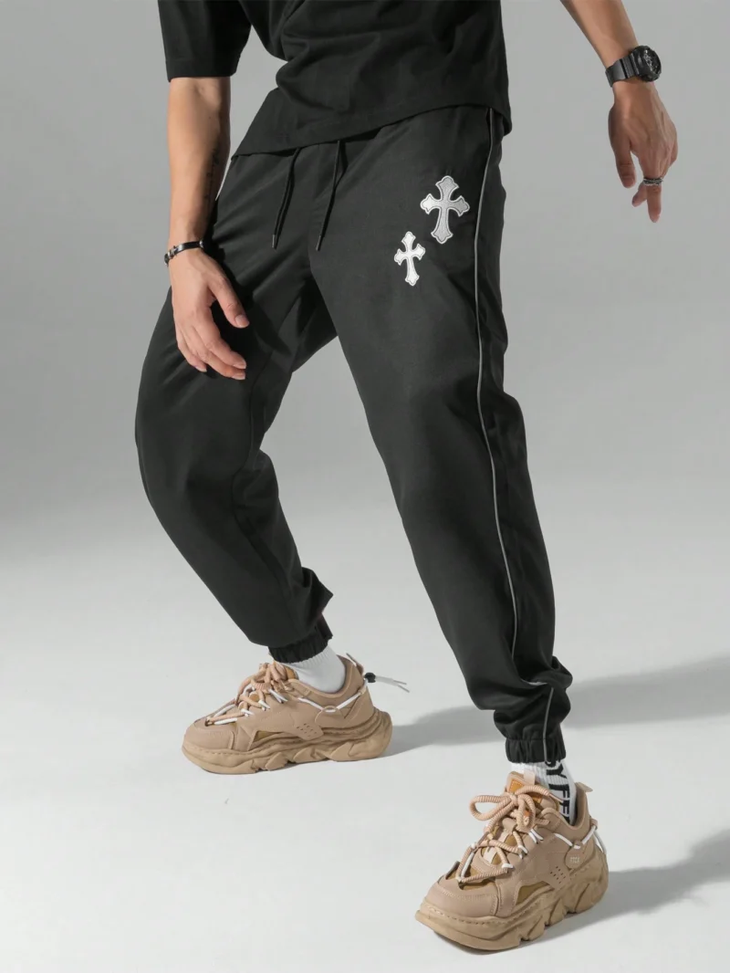 Casual Tapered With Embroidered Cross