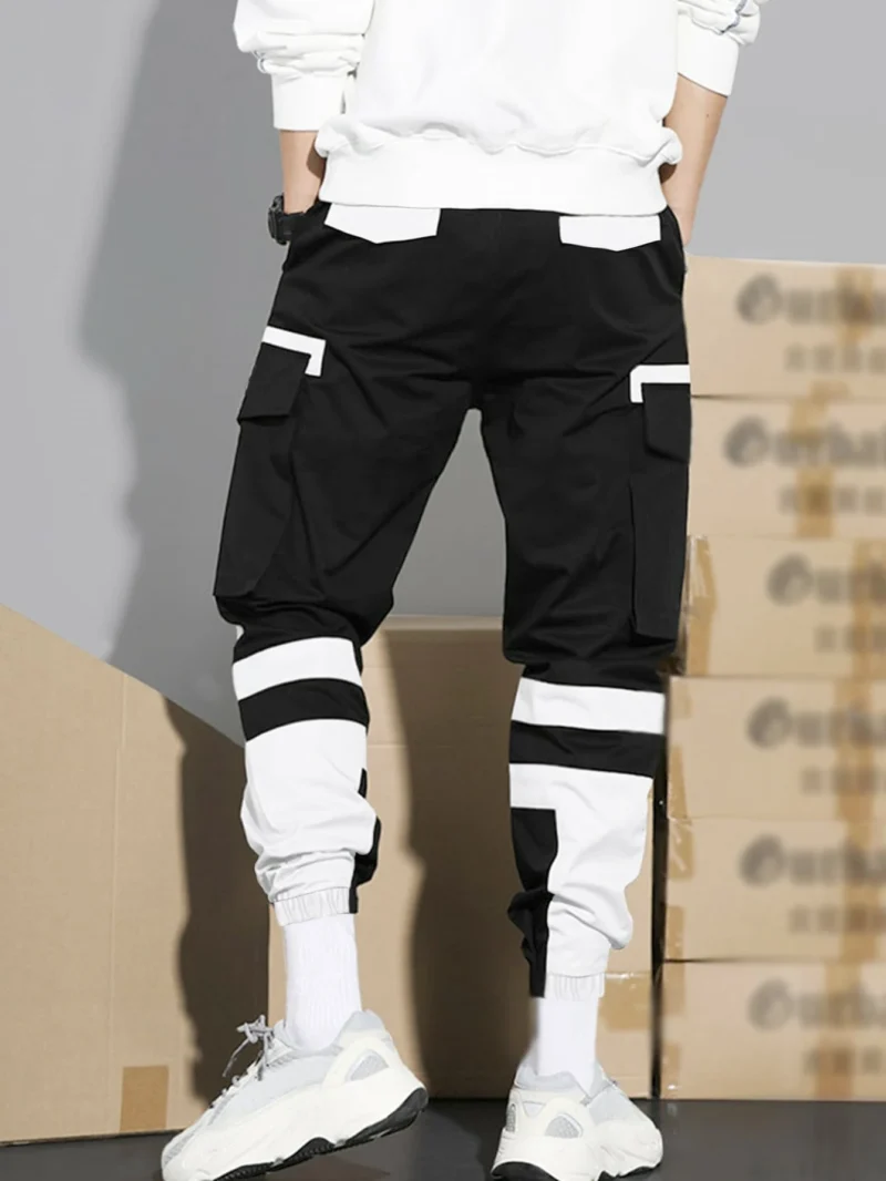 Two Tone Long Drawstring Color Block Pants