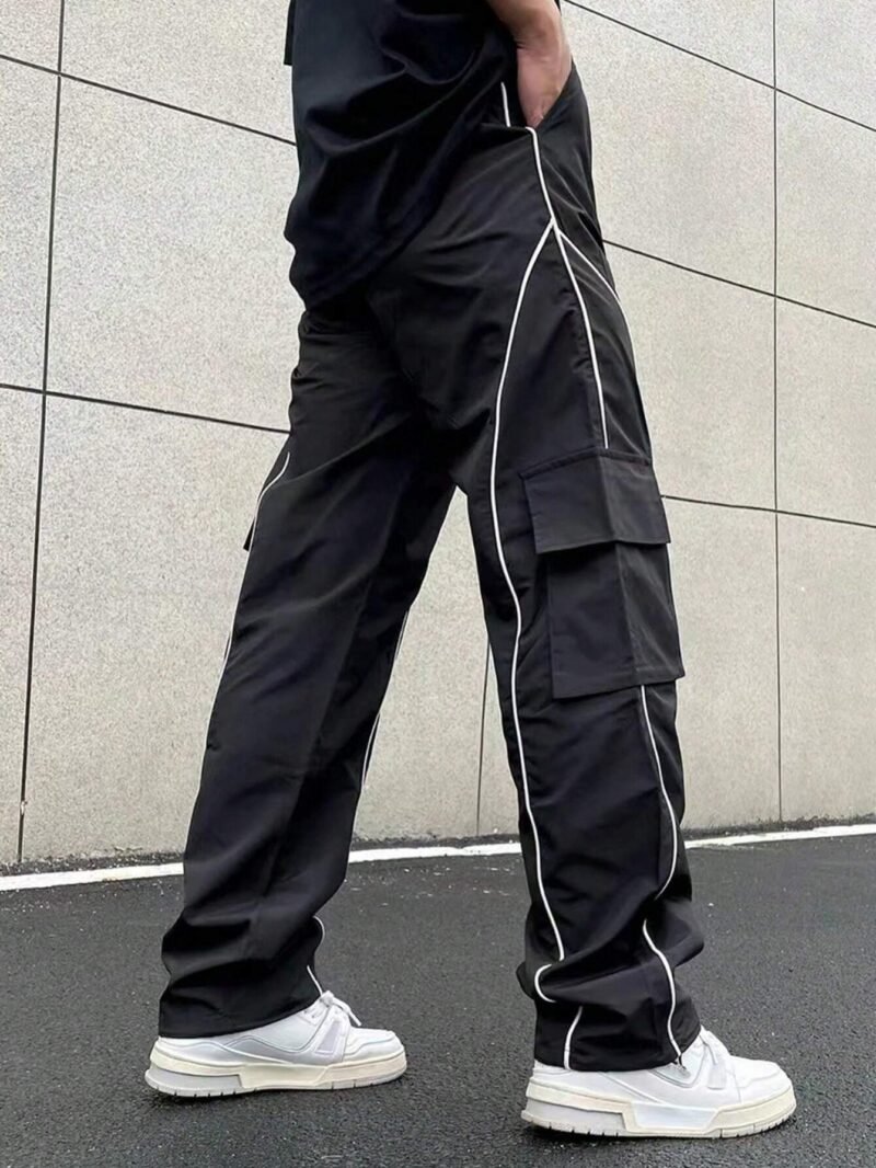 Reflective Letter Patch Baggy Long Slacks
