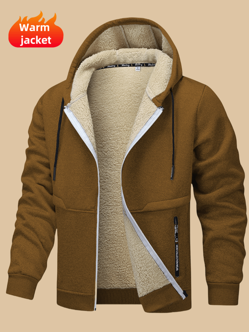Fleece Thick Zip Up Hooded Casual Knitted
