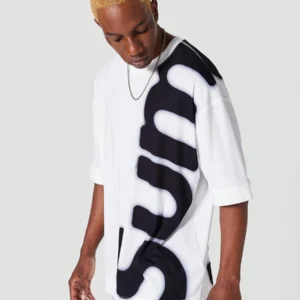 Oversized Fit Tee With Front And Back Graphic Print