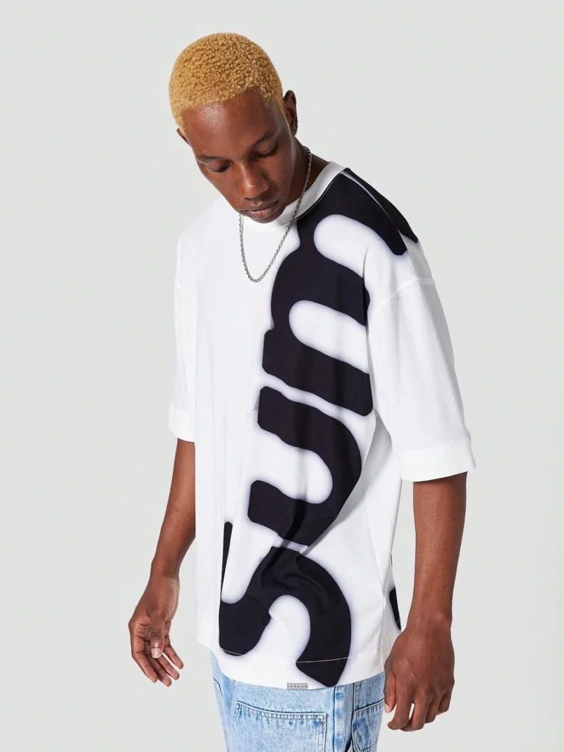 Oversized Fit Tee With Front And Back Graphic Print
