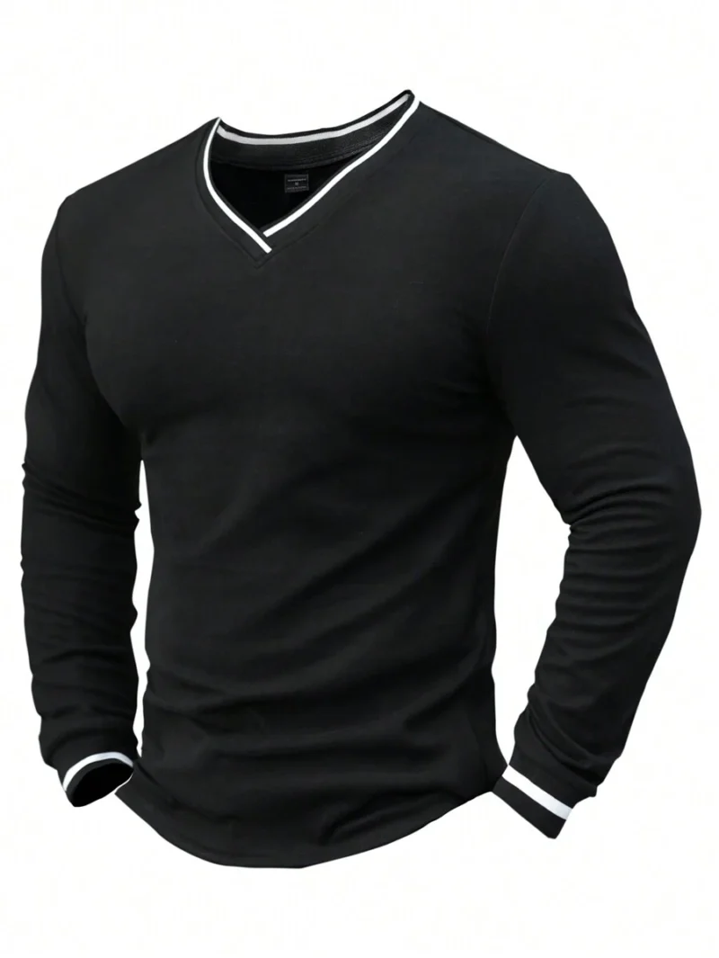 Casual Colorblock Trim Fitted Long Sleeve