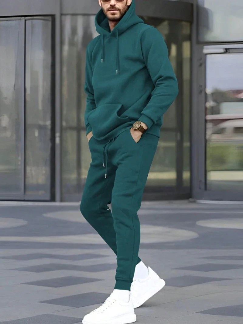 Drawstring Hooded Sweatshirt And Sweatpants