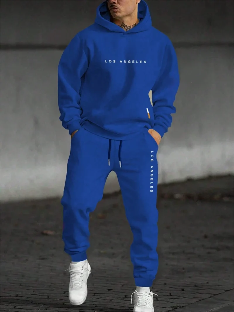 Loose Letter Printed Hooded Sweatshirt & Sweatpants