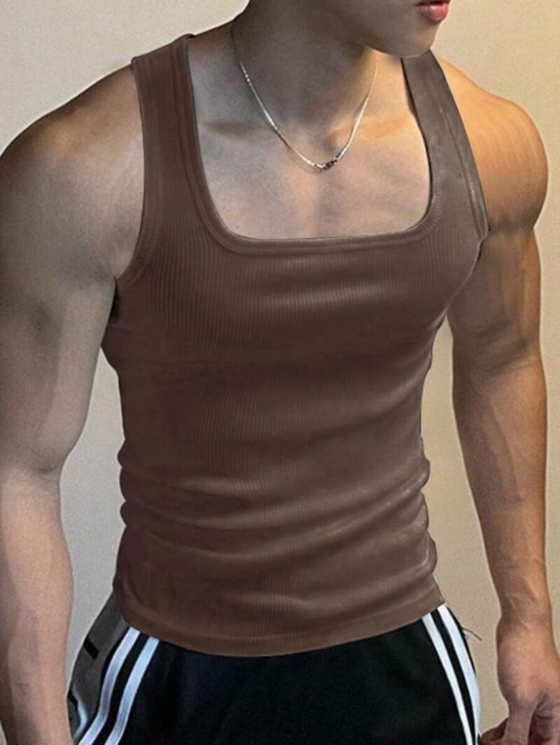 Neck Ribbed Casual Versatile Tank Top