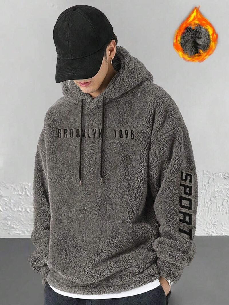 Drawstring Hooded With Drop Shoulder
