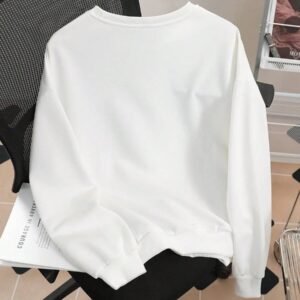 Embroidered Pattern Round Neck Loose Long Sleeve Hoodie