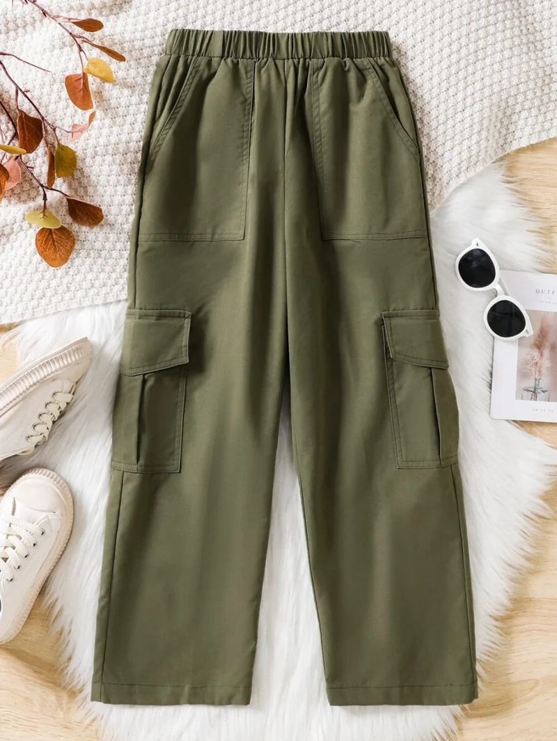 Multi Pocket Cargo Style Casual Long Pants