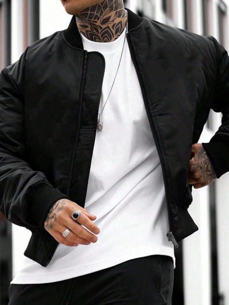 Lightweight Casual Baseball Jacket With Long Sleeve