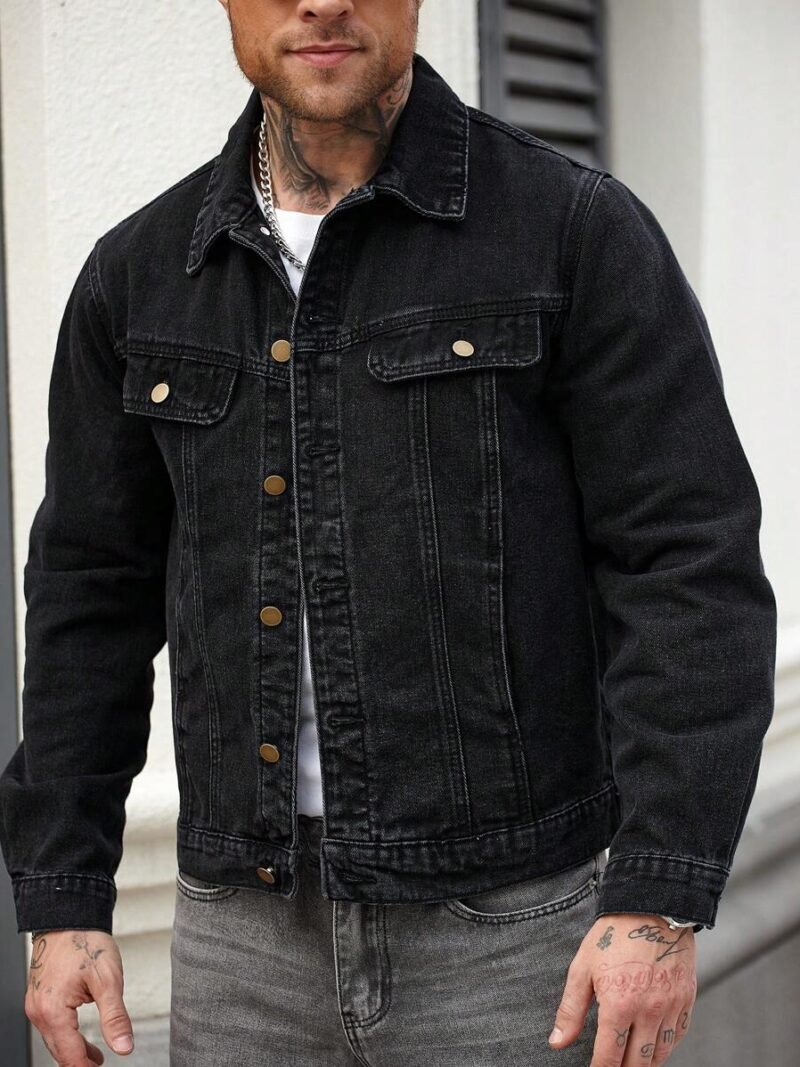 Black Washed Vintage Denim Jacket