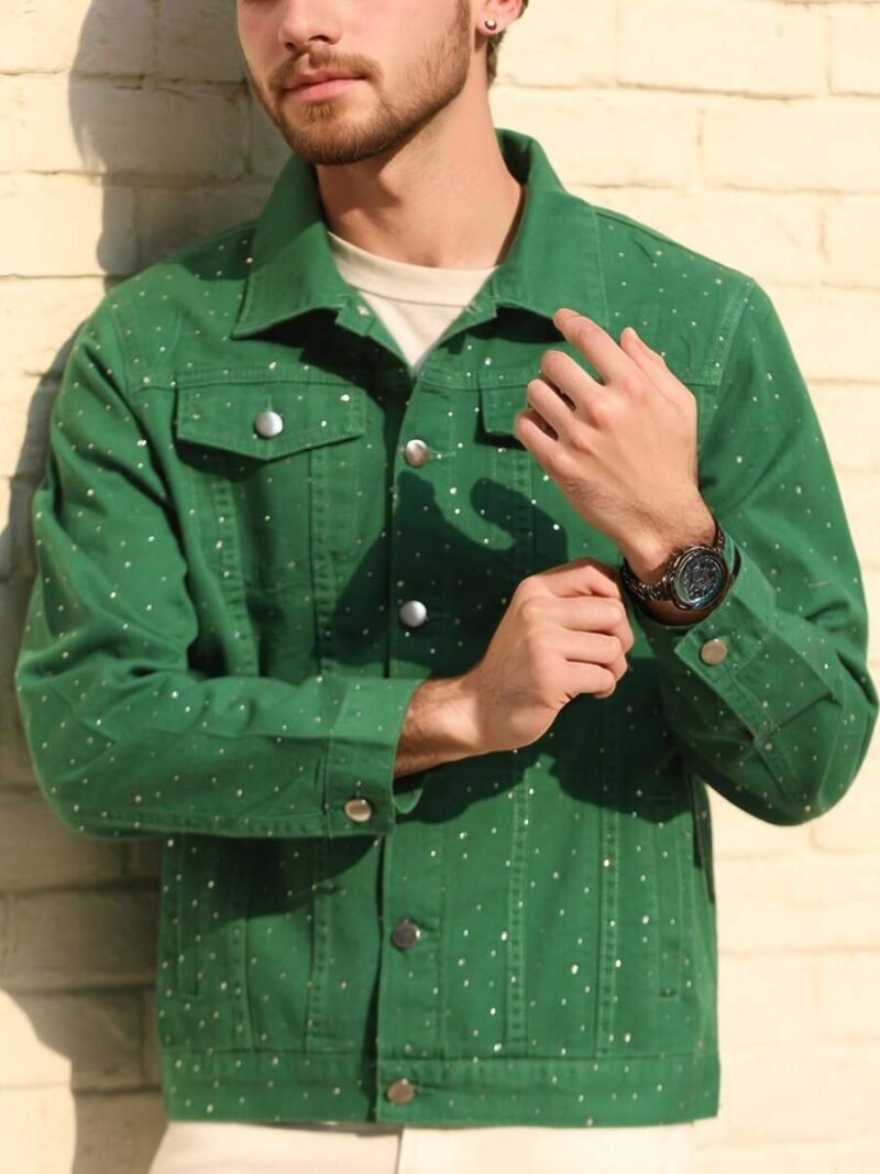 Denim Jacket Woven Fabric With Buttons