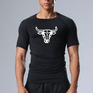 Compression Shirt With Bull Head Print