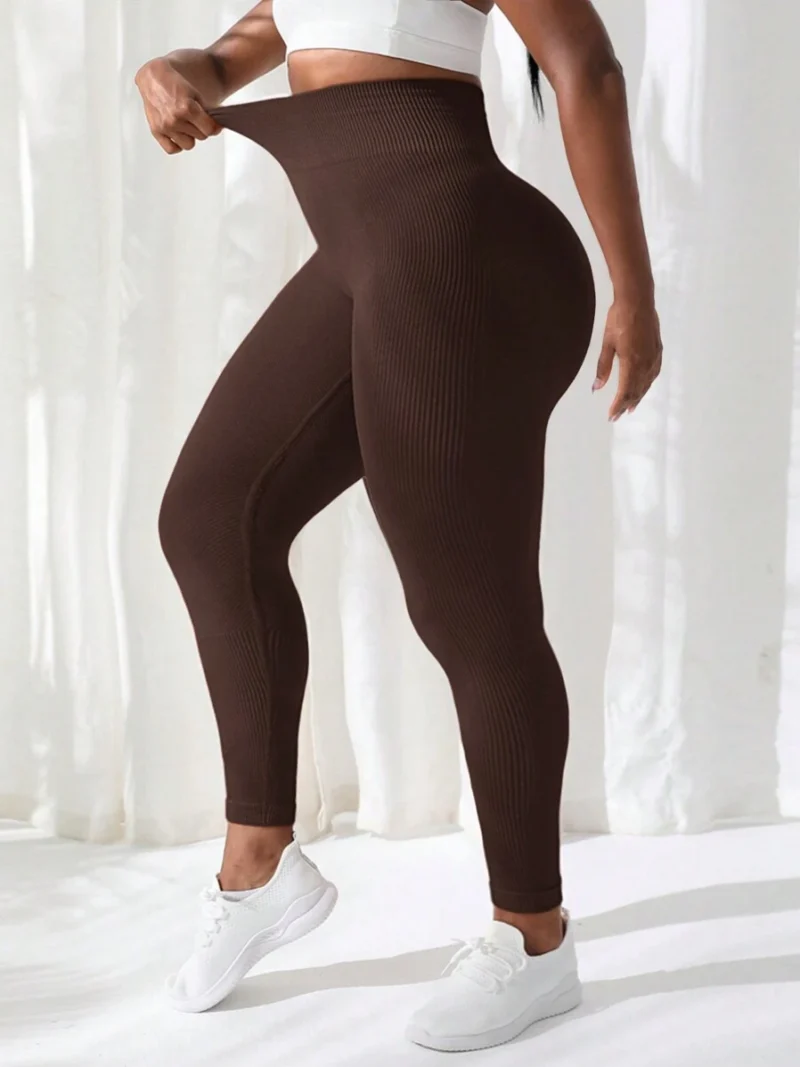 Sport Plus Size Seamless Striped Atheltic Pants