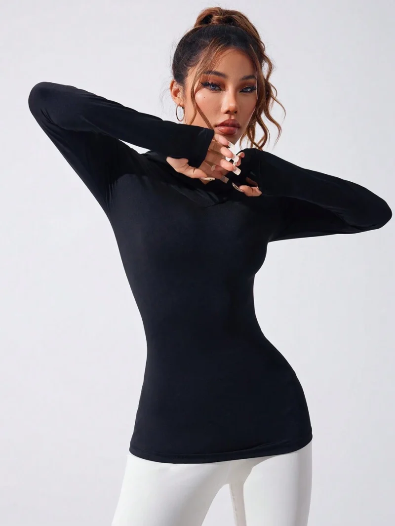Yoga Running Workout Tight Fitted Thumbhole