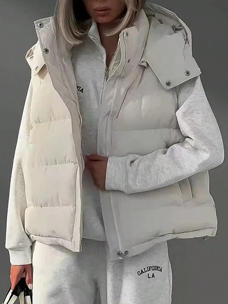 Solid Color Simple Daily Padded Puffer Vest