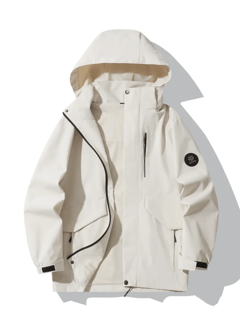 Letter Printed Hooded Long Sleeve Sports Jacket Outdoor Windbreaker