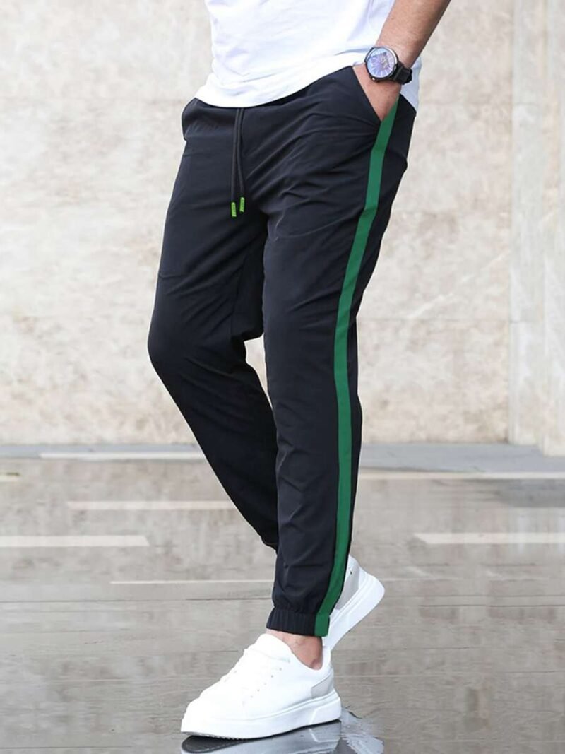 Contrast Side Seam Drawstring Waist Pant