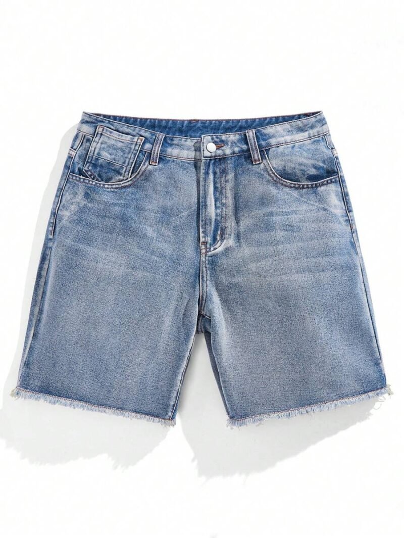 Blue Vintage Wash Denim Shorts