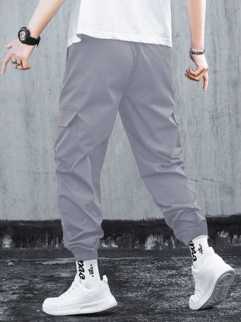 Letter Print Drawstring Waist  Pockets Casual Pant