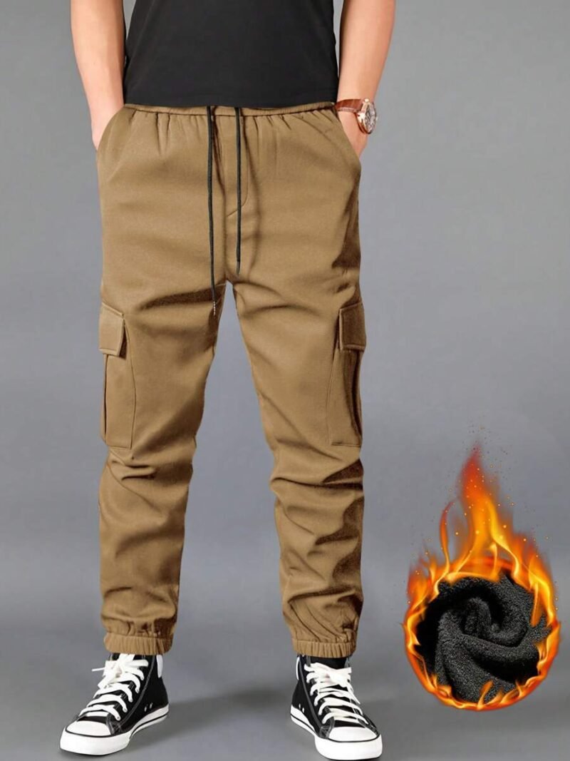 Solid Color Front Tie Pocket Casual Long Pants