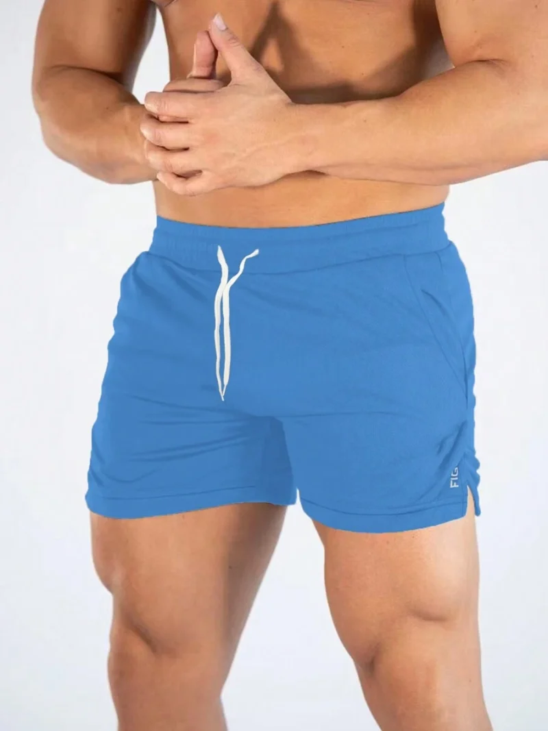 Drawstring Waist Daily Fitness Sports Shorts