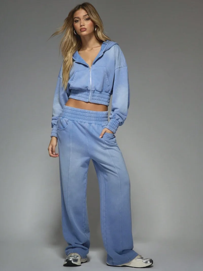 Crop Hoodie And Wide Leg Sweatpants