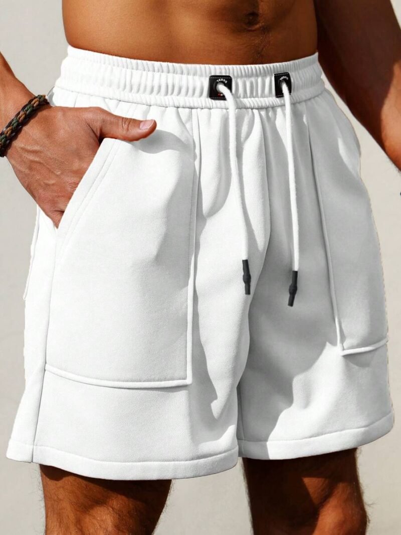 Drawstring Waist Casual Shorts With Pockets