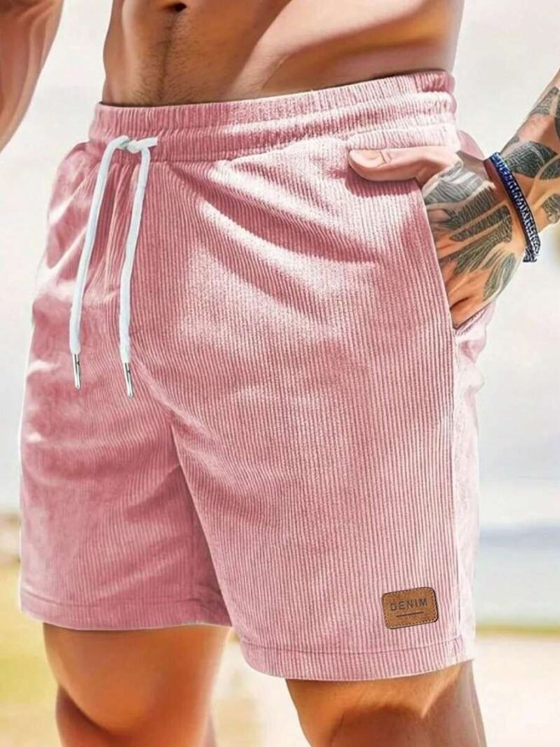 Letter Print Drawstring Waist Loose Casual Shorts