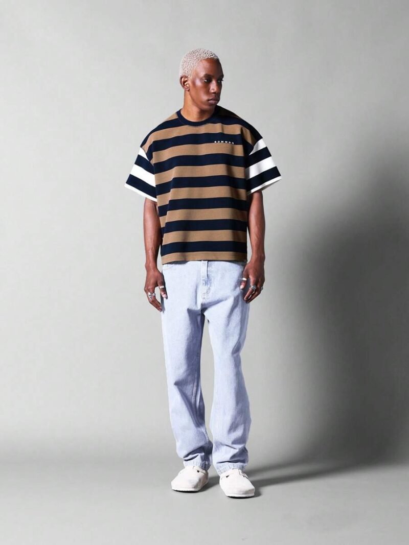 Boxy Fit Striped Short Sleeve Tee