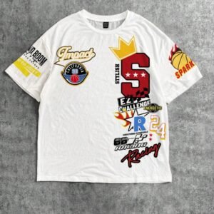 Casual Street Style Letter & Crown Basketball Graphic