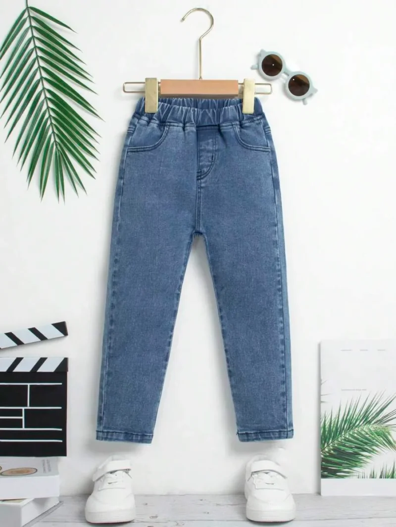 Street Casual Elastic Waist Cargo Baggy Jeans