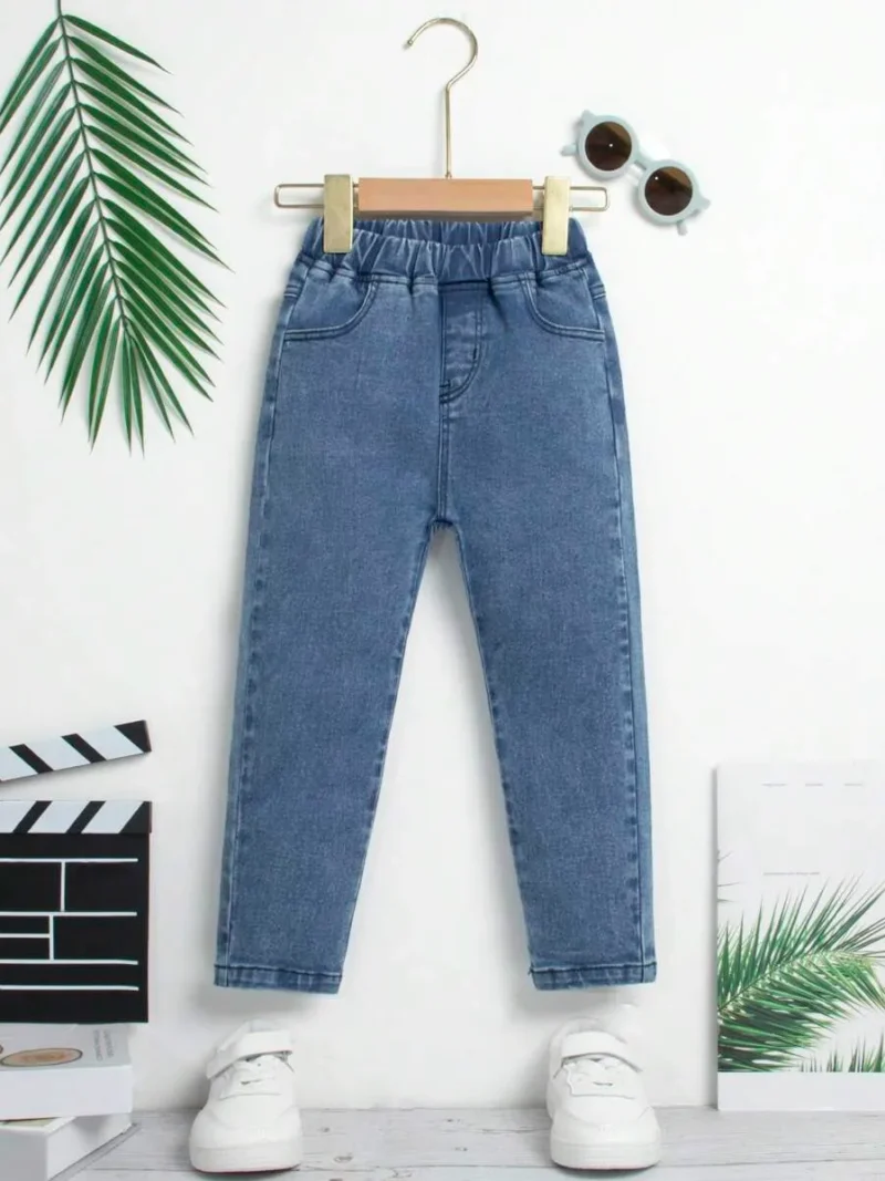 Street Casual Elastic Waist Cargo Baggy Jeans