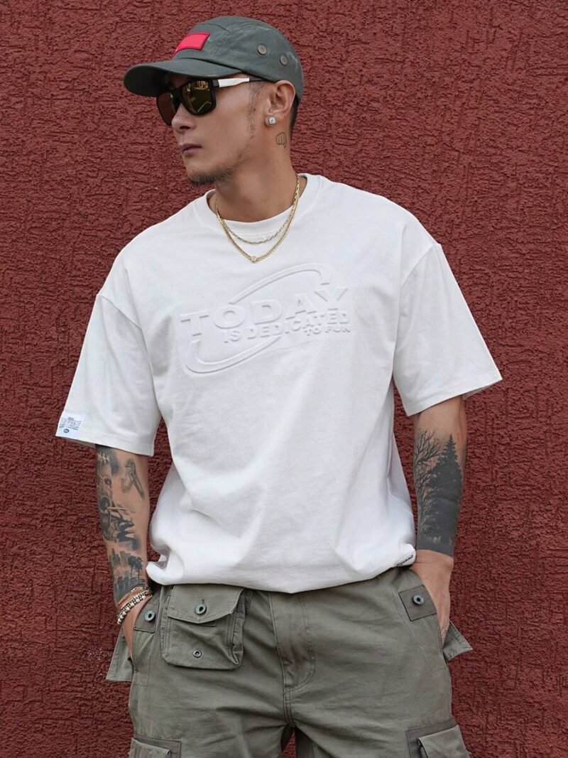 Solid Color Letter Print Quality Summer T Shirt