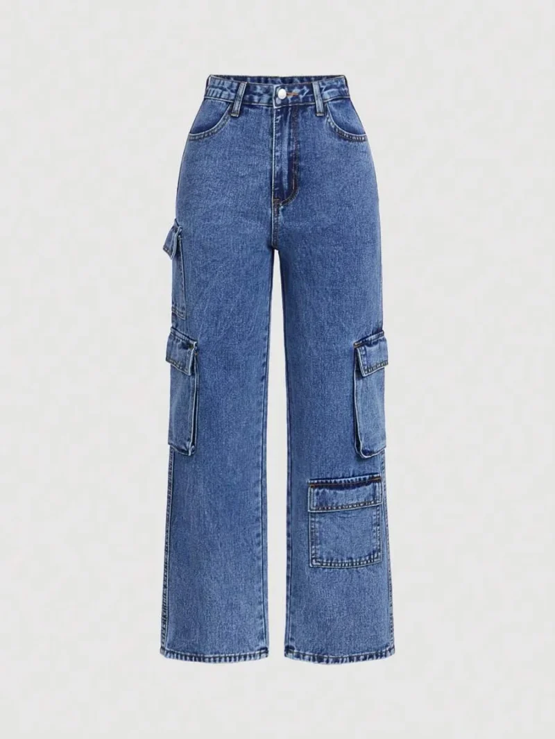 Teen Girl Flap Pocket Side Cargo Jeans