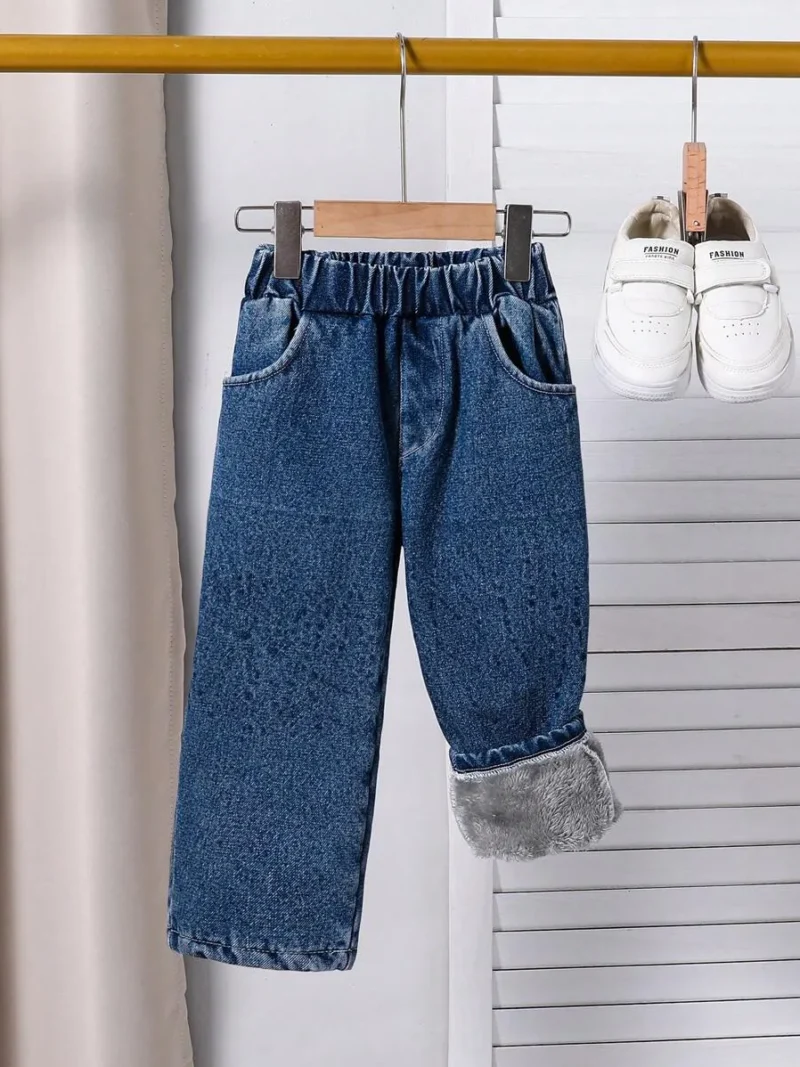 Thermal Lined Straight Jeans Pants