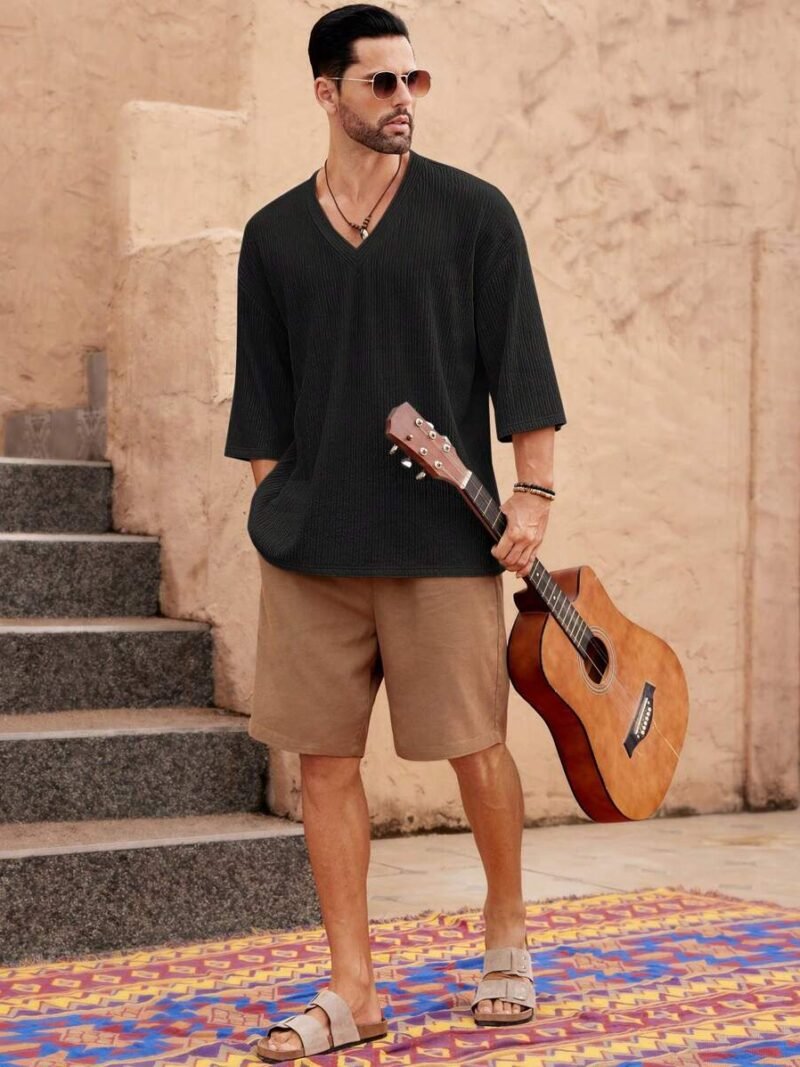 Summer Casual Fit Knitted Casual V Neck