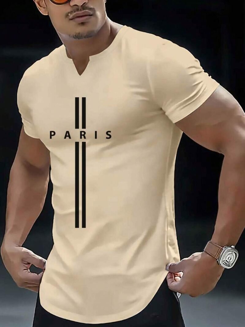 Summer Letter Printed V Neck Short Sleeve
