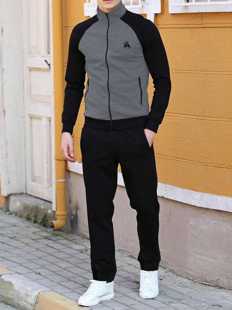 Colorblock Raglan Sleeve Jacket & Sweatpants