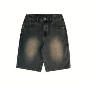 Loose Fit Wide Leg Casual Denim Shorts