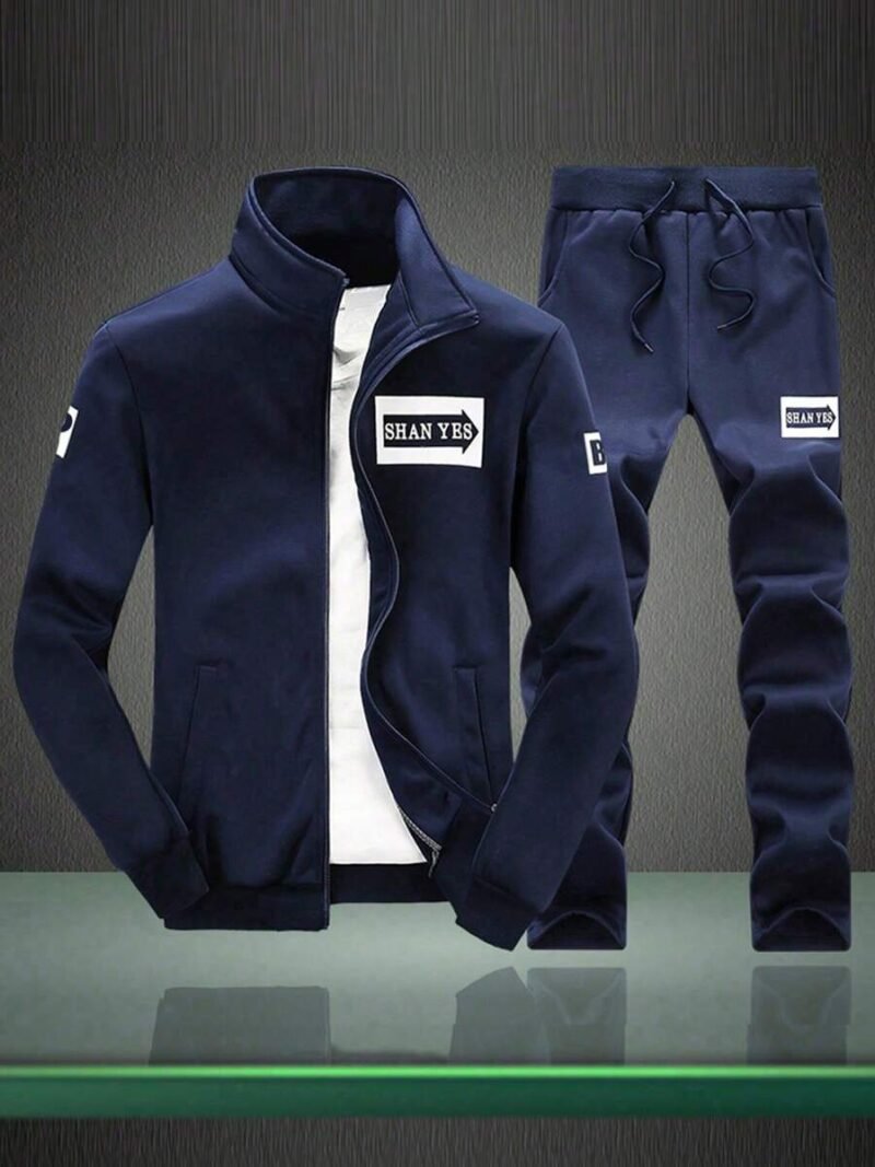 Sports Suit With Jacket And Front Zipper Gym