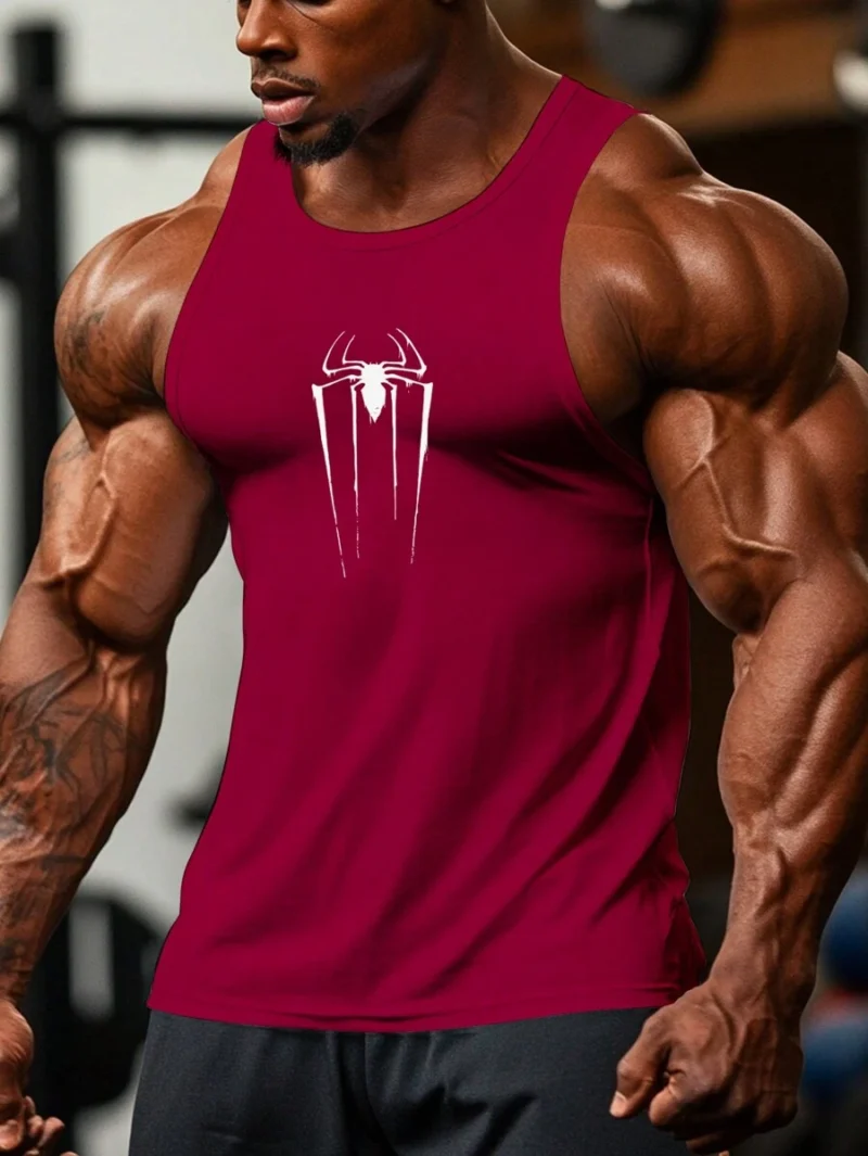 Round Neck Sleeveless Printed Casual Sports Vest