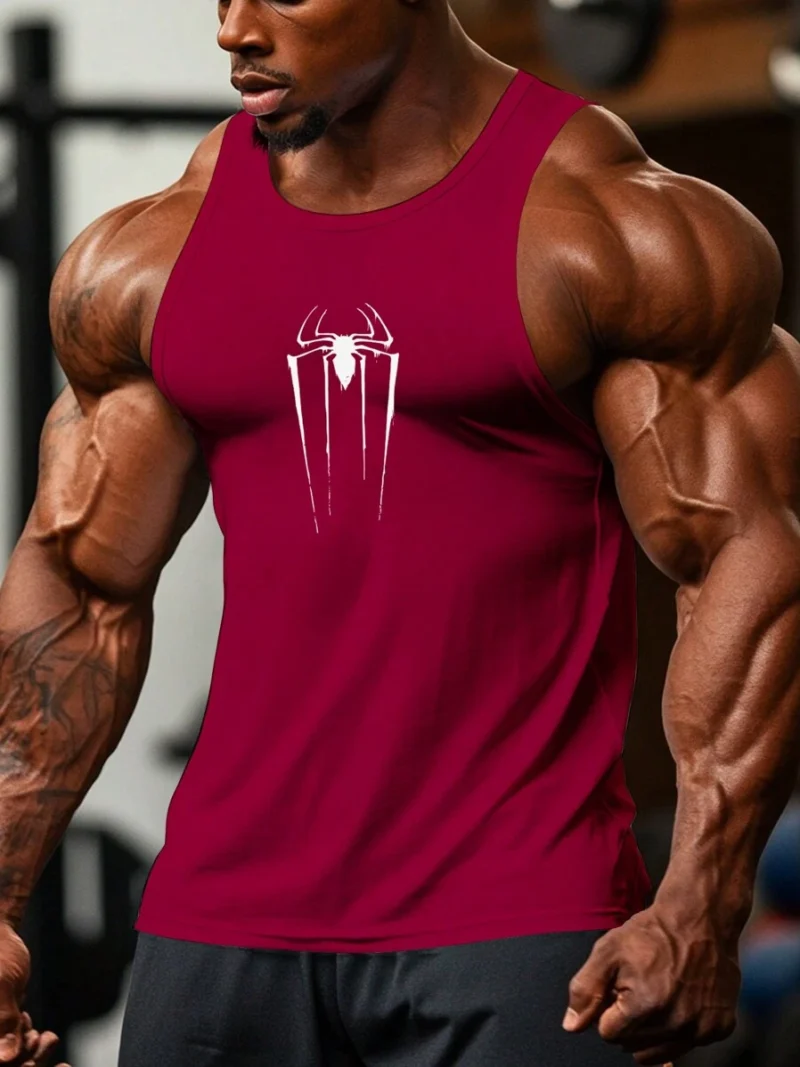 Round Neck Sleeveless Printed Casual Sports Vest